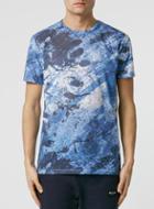 Topman Mens Blue Paint Brush Print T-shirt