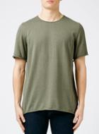 Topman Mens Green Khaki Crew Neck Knitted T-shirt