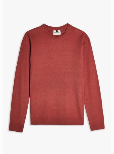 Topman Mens Pink Lightweight Textured Crew Jumper