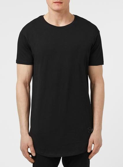 Topman Mens Siksilk Black Reverse Logo T-shirt*