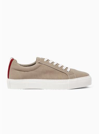 Topman Mens Brown Beige Faux Suede Steep Sneakers