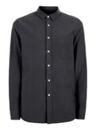 Topman Mens Washed Black Crepe Textured Casual Shirt