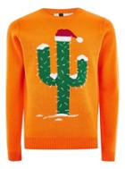 Topman Mens Orange Cactus Ugly Sweater