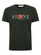 Topman Mens Green 'alone' Applique T-shirt