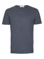 Topman Mens Selected Homme Dark Blue Raw Edge T-shirt