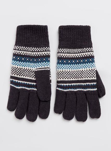 Topman Mens Multi Navy Fully Fleeced Gloves