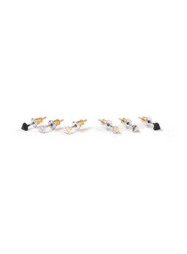Topman Mens Metallic Triangle Stud Earrings Pack