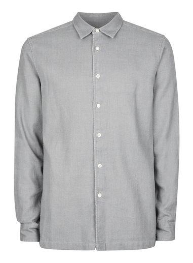 Topman Mens Grey Ltd Gray Premium Cotton Shirt