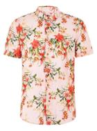 Topman Mens Pink Hawaiian Short Sleeve Shirt