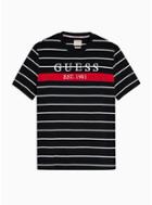 Guess Jeans Mens Guess Black Theo Stripe T-shirt
