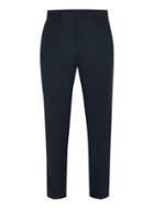 Topman Mens Navy Skinny Cropped Smart Pants With White Side Stripe