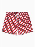 Topman Mens Red Diagonal Stripe Swim Shorts