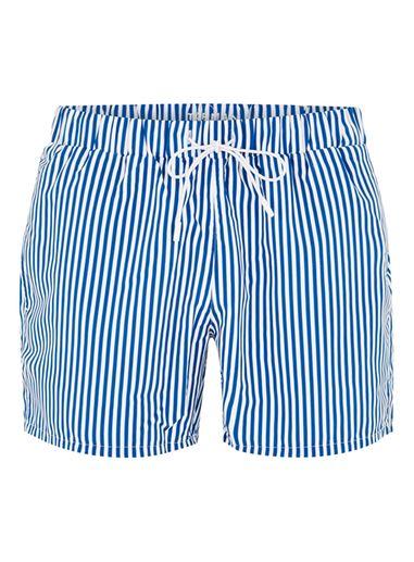 Topman Mens Blue And White Stripe Swim Shorts