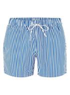 Topman Mens Blue And White Stripe Swim Shorts