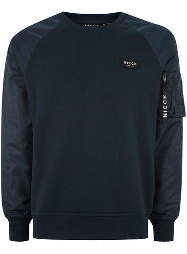 Topman Mens Nicce Navy Contrast Sweatshirt