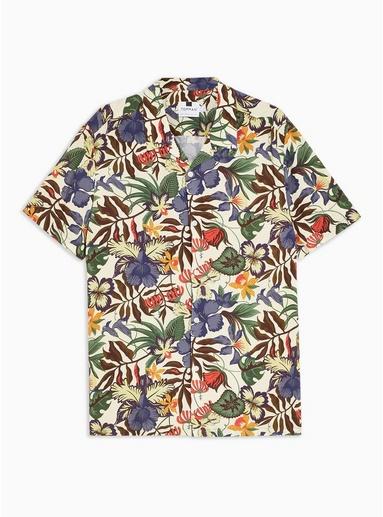 Topman Mens Stone Hawaiian Revere Shirt