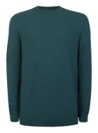 Topman Mens Dark Green Brick Textured Viscose Sweater