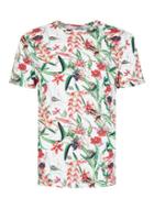 Topman Mens White Digital Floral Print Slim Fit T-shirt