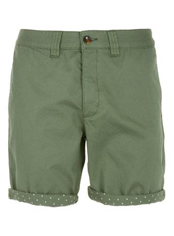 Green Chino Polka Dot Shorts
