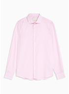 Topman Mens Premium Pink And White Stripe Slim Shirt