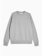 Topman Mens Grey Gray Marl High Neck Long Sleeve Sweatshirt