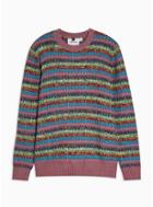 Topman Mens Multicoloured Twist Stripe Jumper