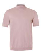 Topman Mens Pink Mini Roll Neck Knitted T-shirt