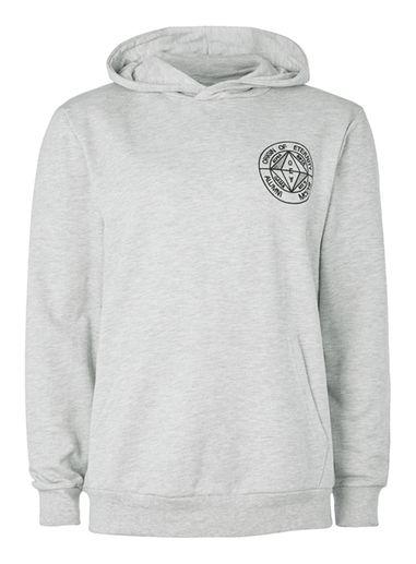 Topman Mens Grey Omega Print Hoodie