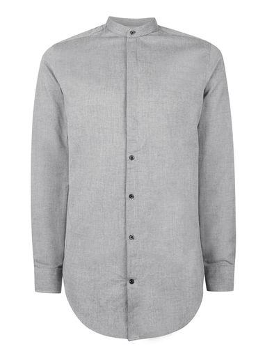 Topman Mens Selected Homme Grey Stand Collar Shirt