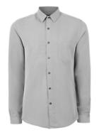 Topman Mens Mid Grey Grey Twill Slim Fit Dress Shirt