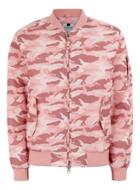 Topman Mens Pastel Pink Camouflage Bomber Jacket