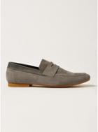 Topman Mens Grey Gray Husky Embossed Penny Loafers