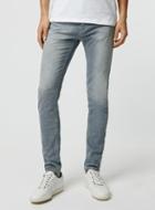 Topman Mens Light Grey Bleach Stretch Skinny Jeans