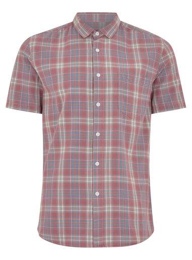 Topman Mens Pink Moonwash Check Shirt