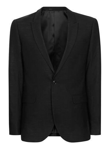 Topman Mens Navy Fleck Ultra Skinny Suit Jacket