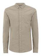 Topman Mens Green And White Muscle Oxford Long Sleeve Shirt