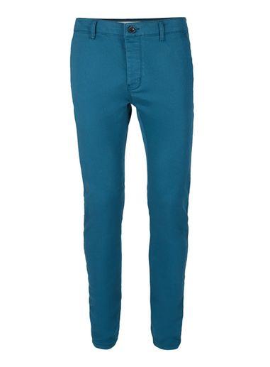 Topman Mens Teal Stretch Skinny Chinos