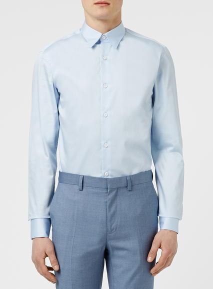 Topman Mens Selected Homme Light Blue Shirt