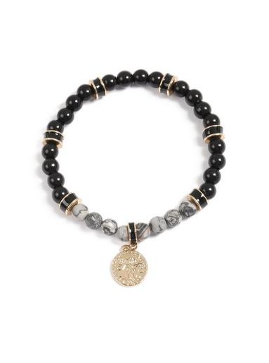 Topman Mens Black Bead Bracelet*