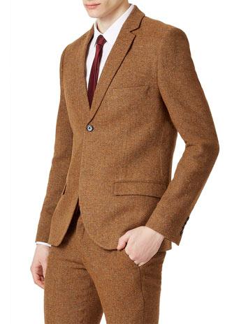 Premium Camel Fleck Heritage Fit Suit Jacket