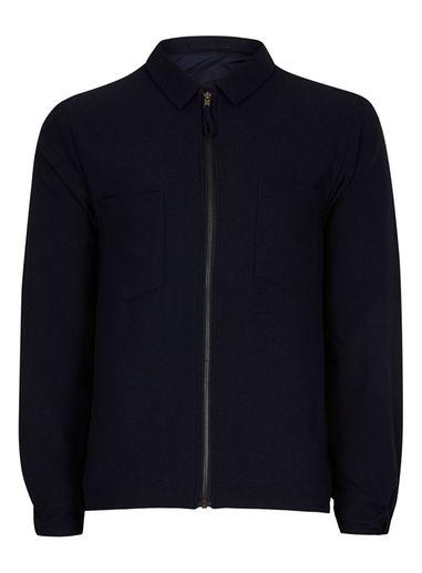Topman Mens Blue Navy Zip Through Lightweight Formal Jacket