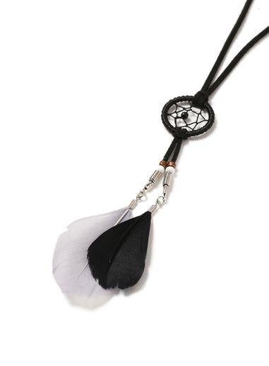 Topman Mens Grey Black Fabric Dream Catcher Necklace*