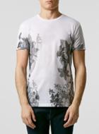 Topman Mens White Lily Floral Print T-shirt