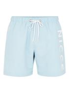 Topman Mens Blue Nicce Logo Swim Shorts