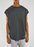 Topman Mens Grey Charcoal Cap Sleeve T-shirt