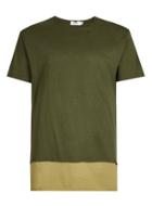 Topman Mens Green Khaki Double Layer Longline T-shirt