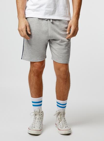 Topman Mens Light Grey Mesh Stripe Short