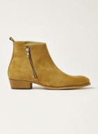 Topman Mens Brown Tan Suede South Zip Boots