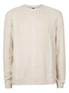 Topman Mens Stone Rope Cable Textured Sweater