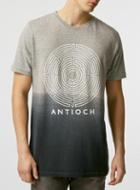 Topman Mens Grey Antioch Maze Font T-shirt